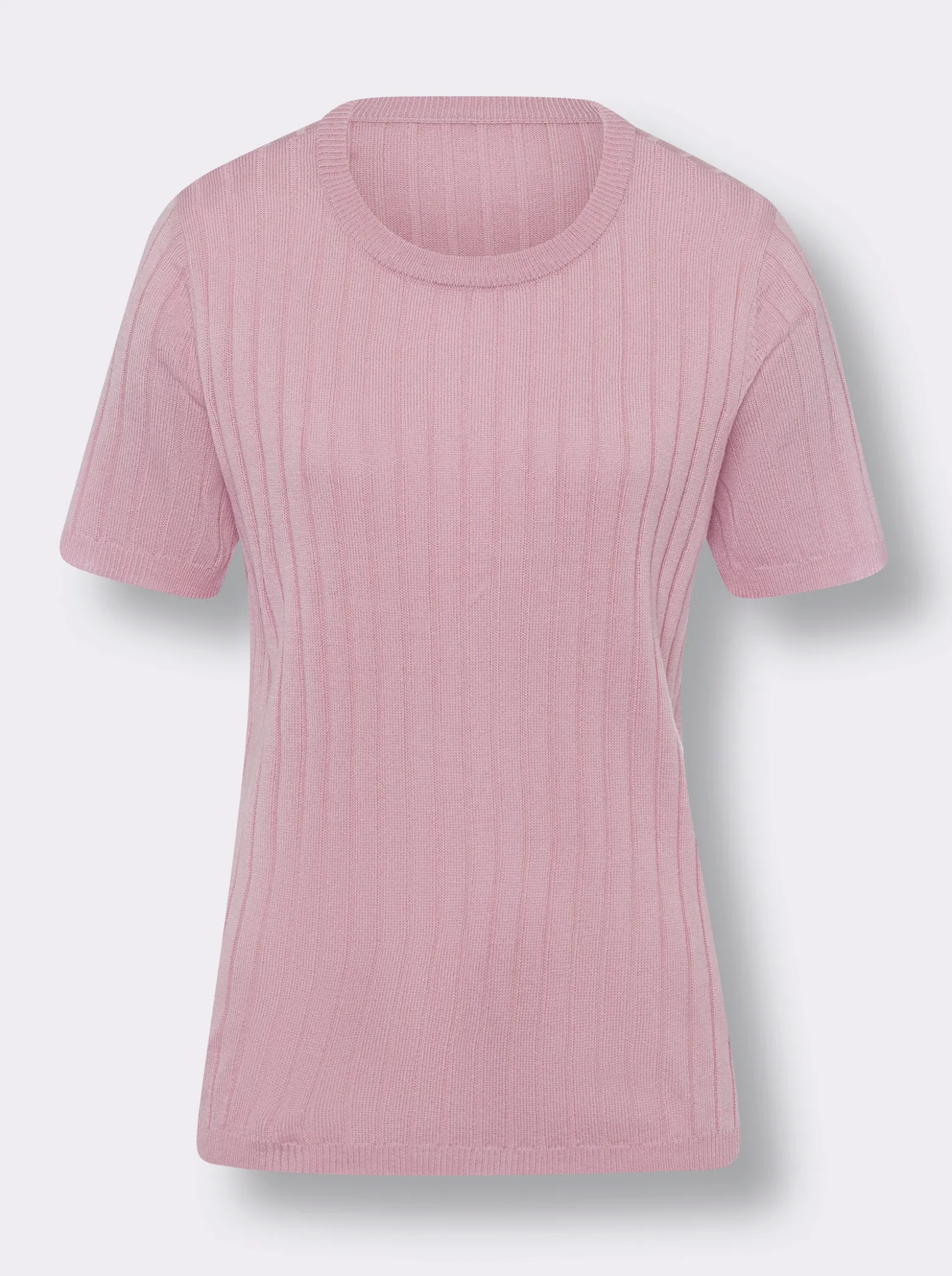 Kurzarmpullover allover mit Ripp-Muster
