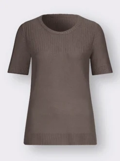 Kurzarmpullover im Linksstrick-Muster