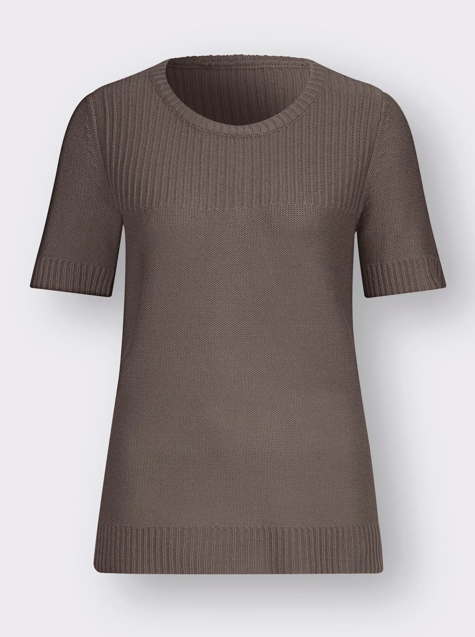 Kurzarmpullover im Linksstrick-Muster