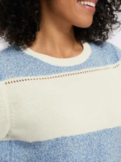 Kurzarmpullover im Ringel-Dessin
