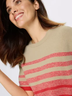 Kurzarmpullover in 2-farbiger Optik