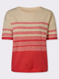 Kurzarmpullover in 2-farbiger Optik