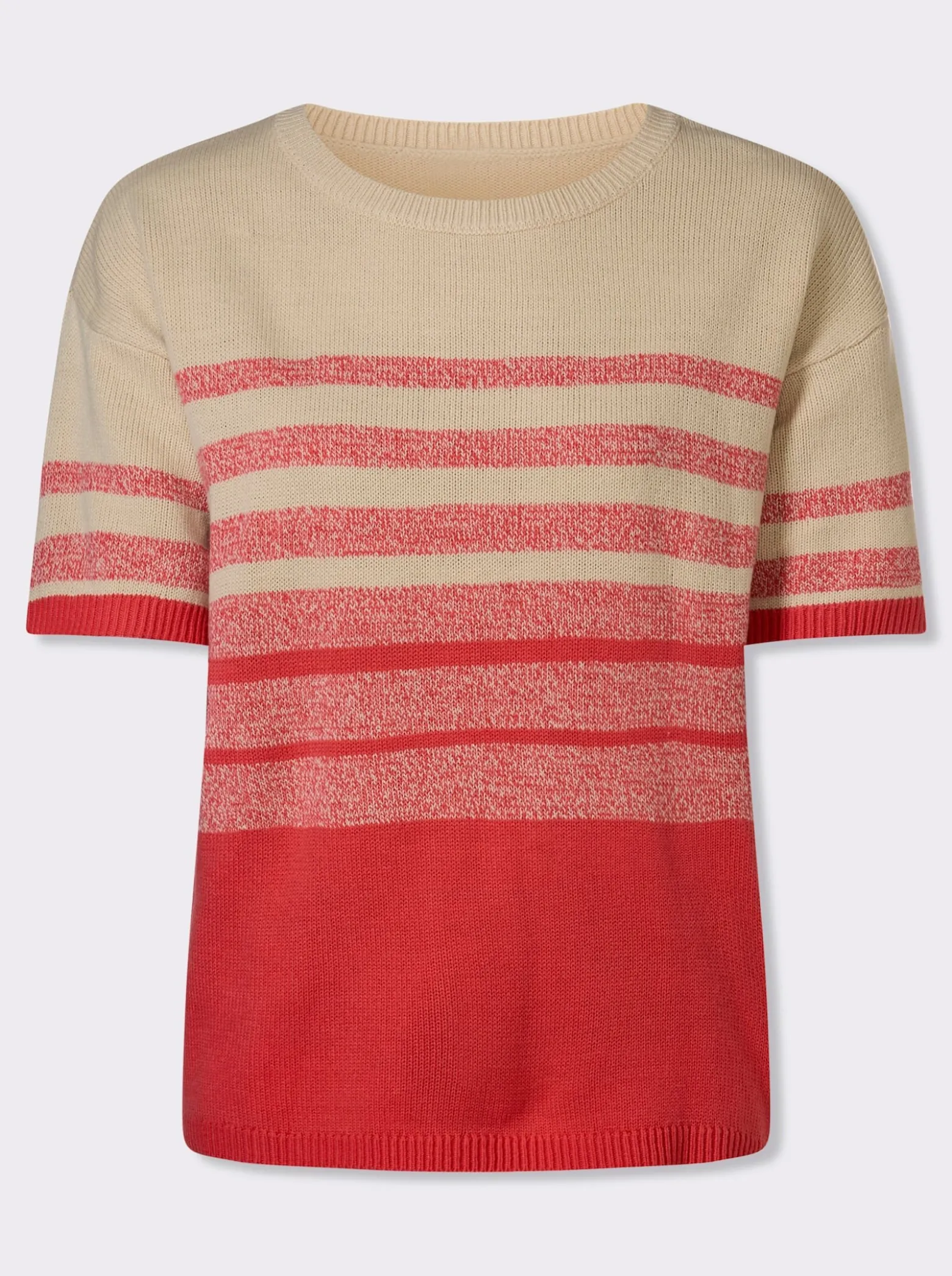 Kurzarmpullover in 2-farbiger Optik