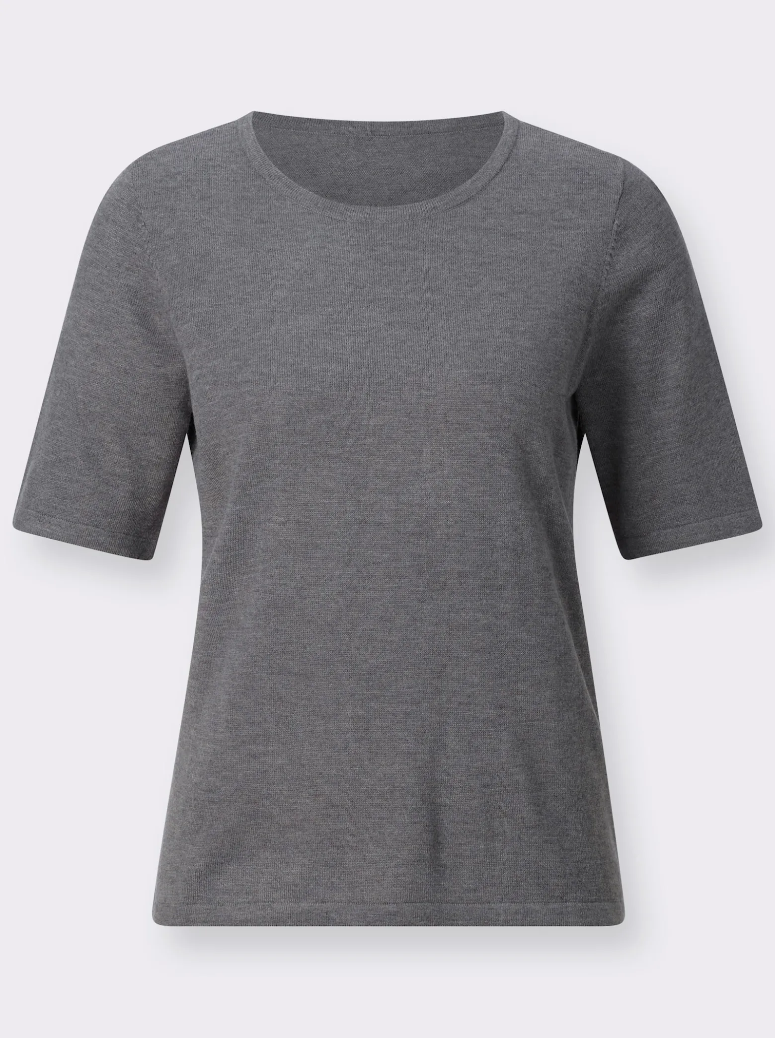 Kurzarmpullover in Melange-Qualität