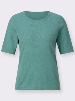 Kurzarmpullover in Melange-Qualität