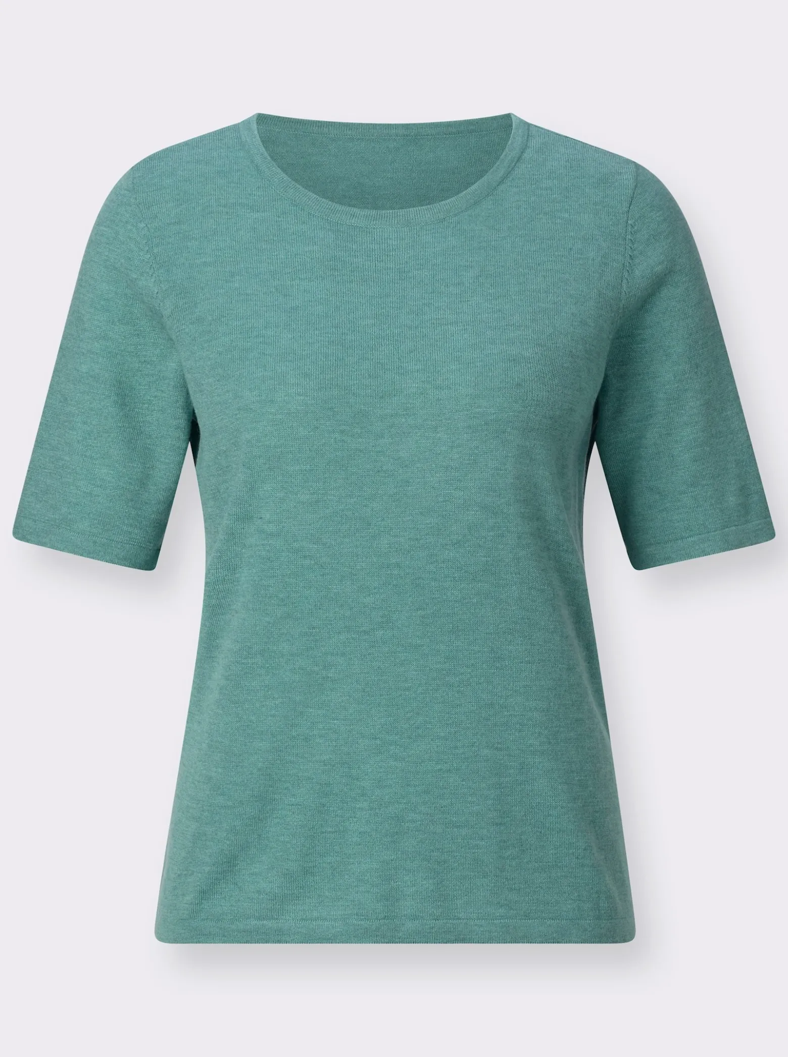 Kurzarmpullover in Melange-Qualität