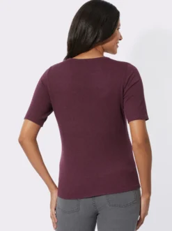 Kurzarmpullover in Melange-Qualität