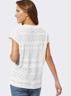 Kurzarmpullover mit Ajourmuster