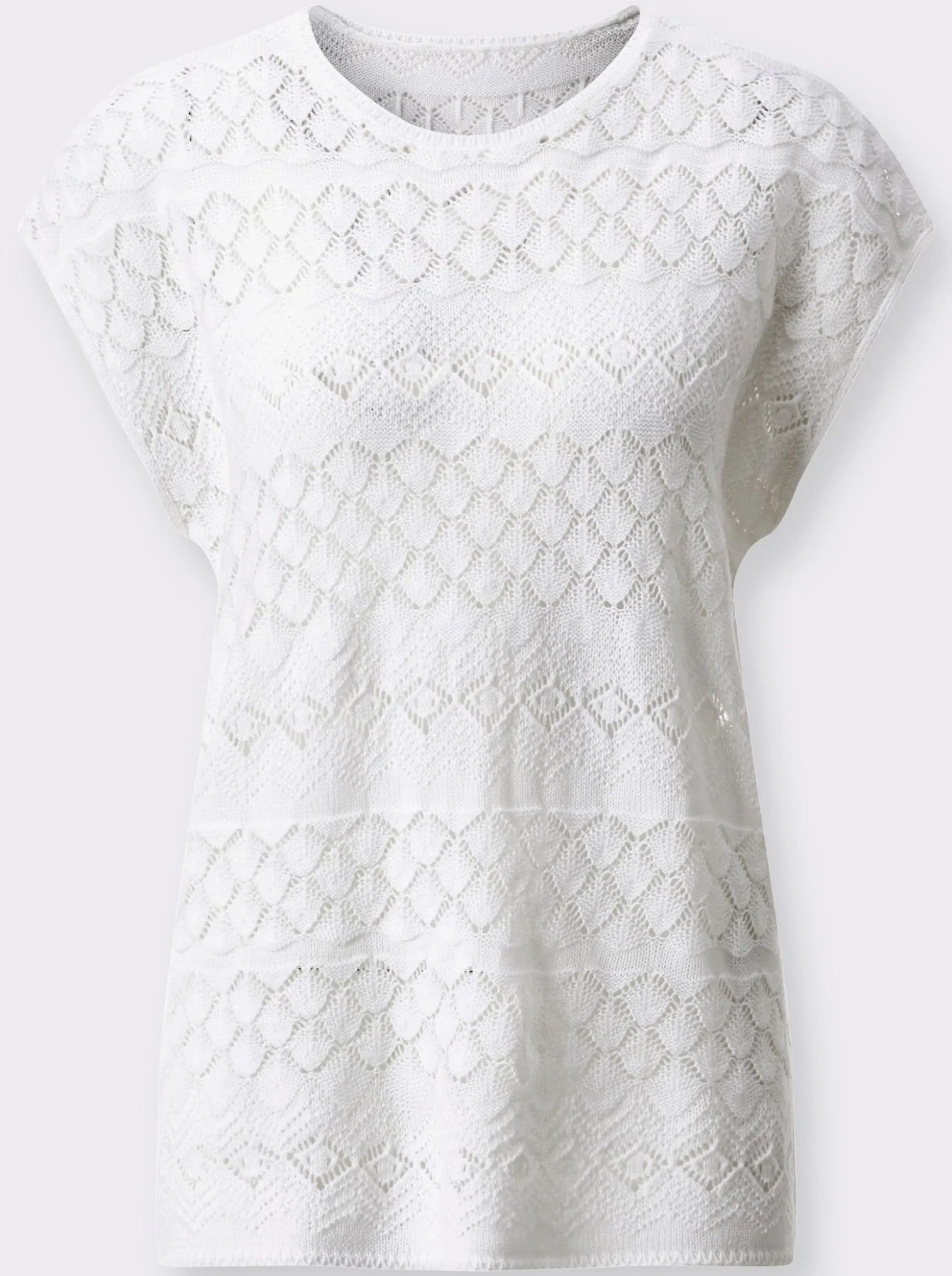 Kurzarmpullover mit Ajourmuster