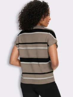 Kurzarmpullover mit Ajourmuster