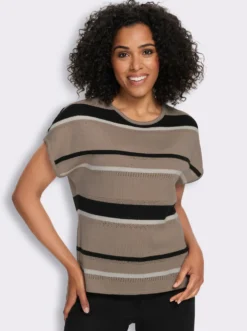 Kurzarmpullover mit Ajourmuster