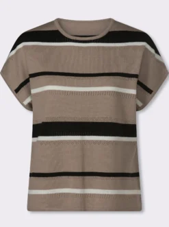 Kurzarmpullover mit Ajourmuster
