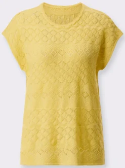 Kurzarmpullover mit Ajourmuster