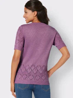 Kurzarmpullover mit Ajour-Muster