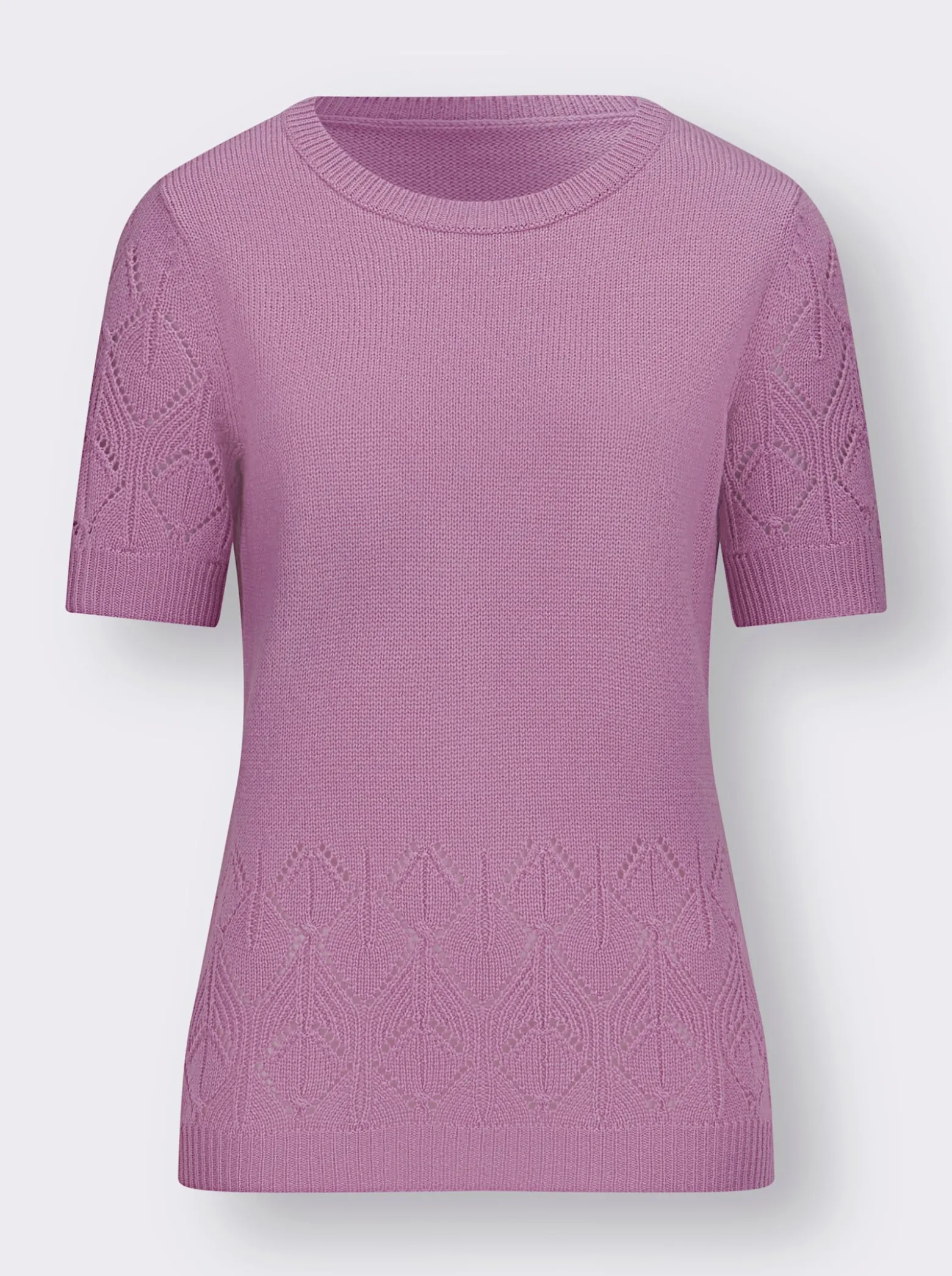 Kurzarmpullover mit Ajour-Muster