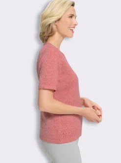 Kurzarmpullover mit Ajour-Strickmuster
