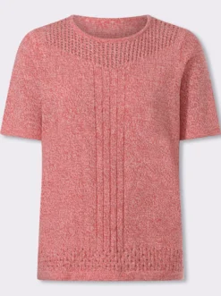 Kurzarmpullover mit Ajour-Strickmuster