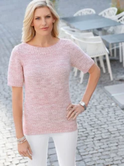 Kurzarmpullover mit Glanzgarnen