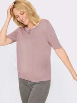 Kurzarmpullover mit Kontrast-Details