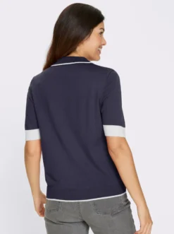 Kurzarmpullover mit Polokragen