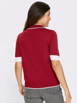 Kurzarmpullover mit Polokragen