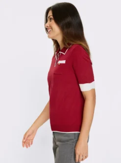 Kurzarmpullover mit Polokragen