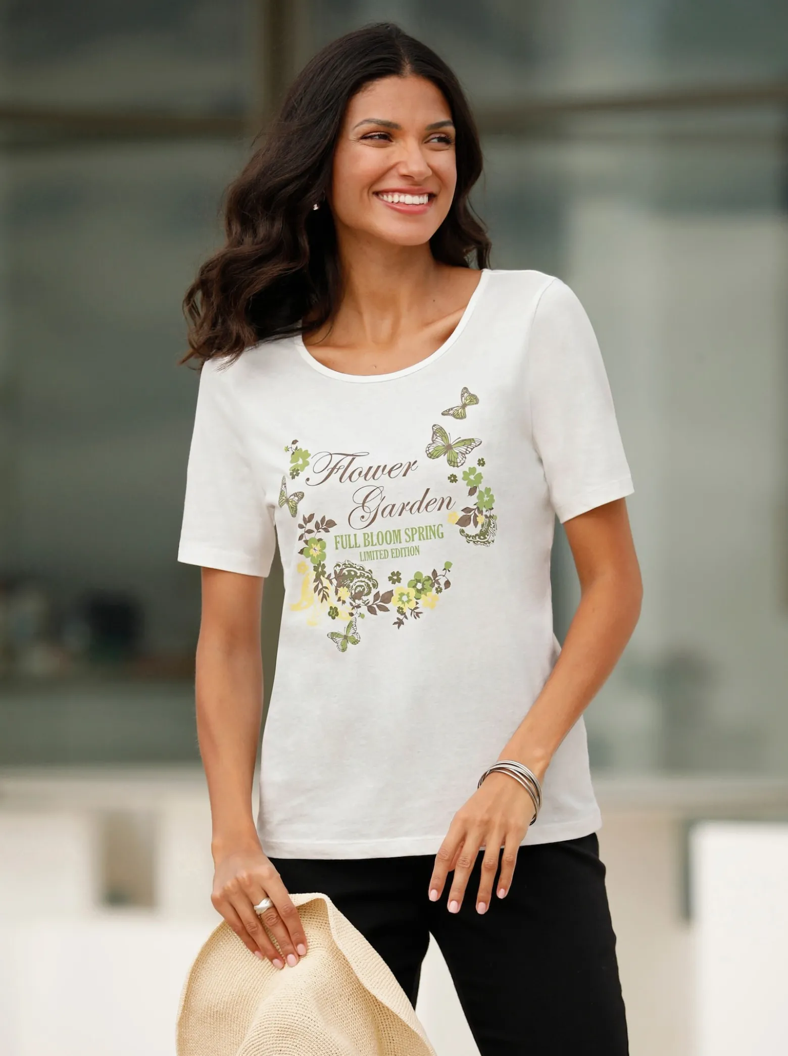 Kurzarmshirt aus Baumwolle, bedruckt