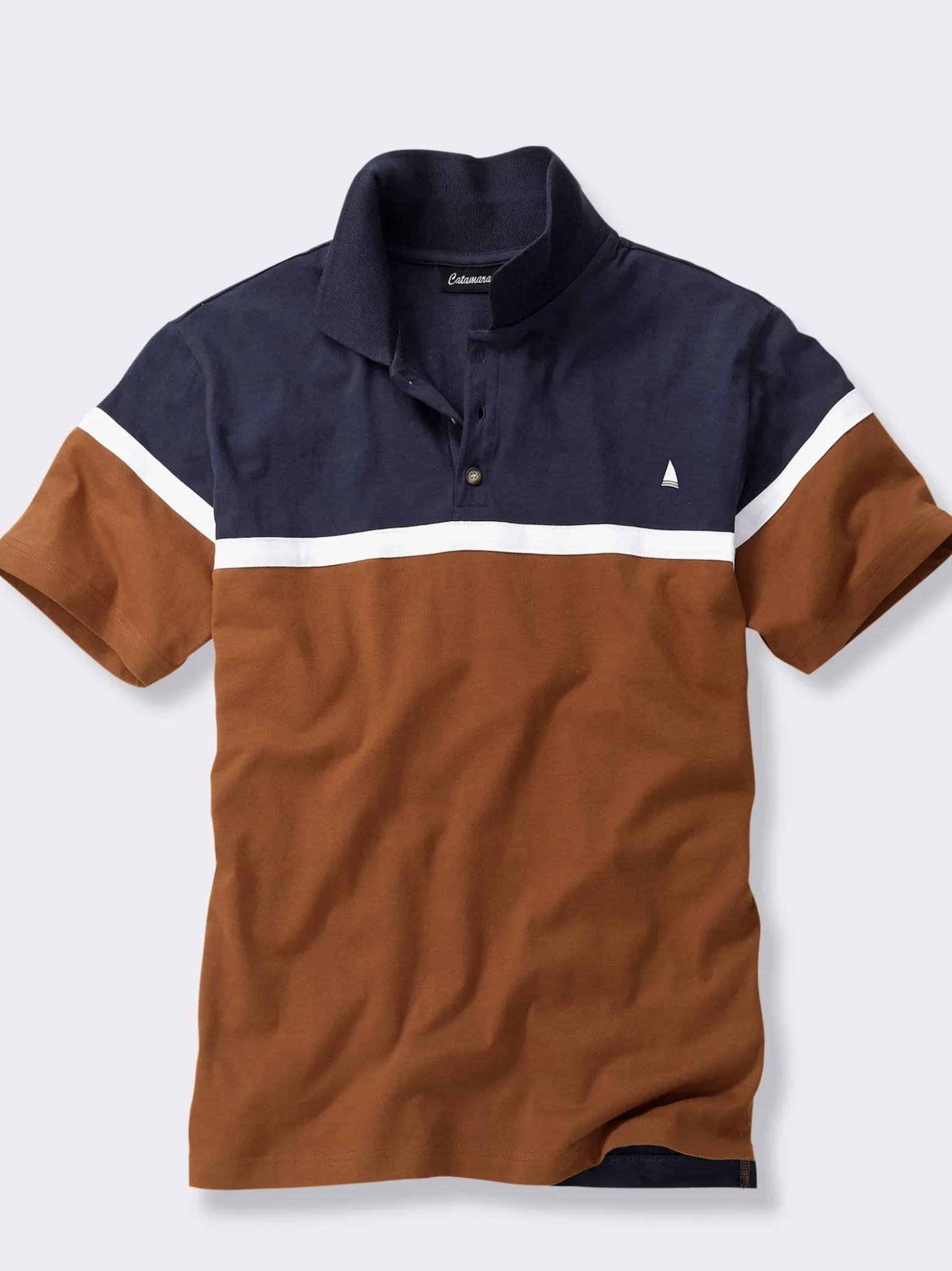 Kurzarmshirt aus Baumwolle. Colour Blocking
