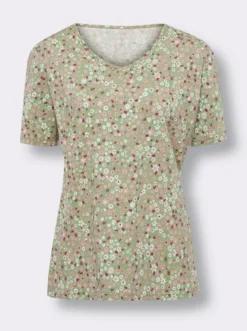 Kurzarmshirt aus Baumwolle, Millefleurs