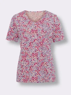 Kurzarmshirt aus Baumwolle, Millefleurs