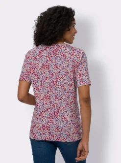Kurzarmshirt aus Baumwolle, Millefleurs