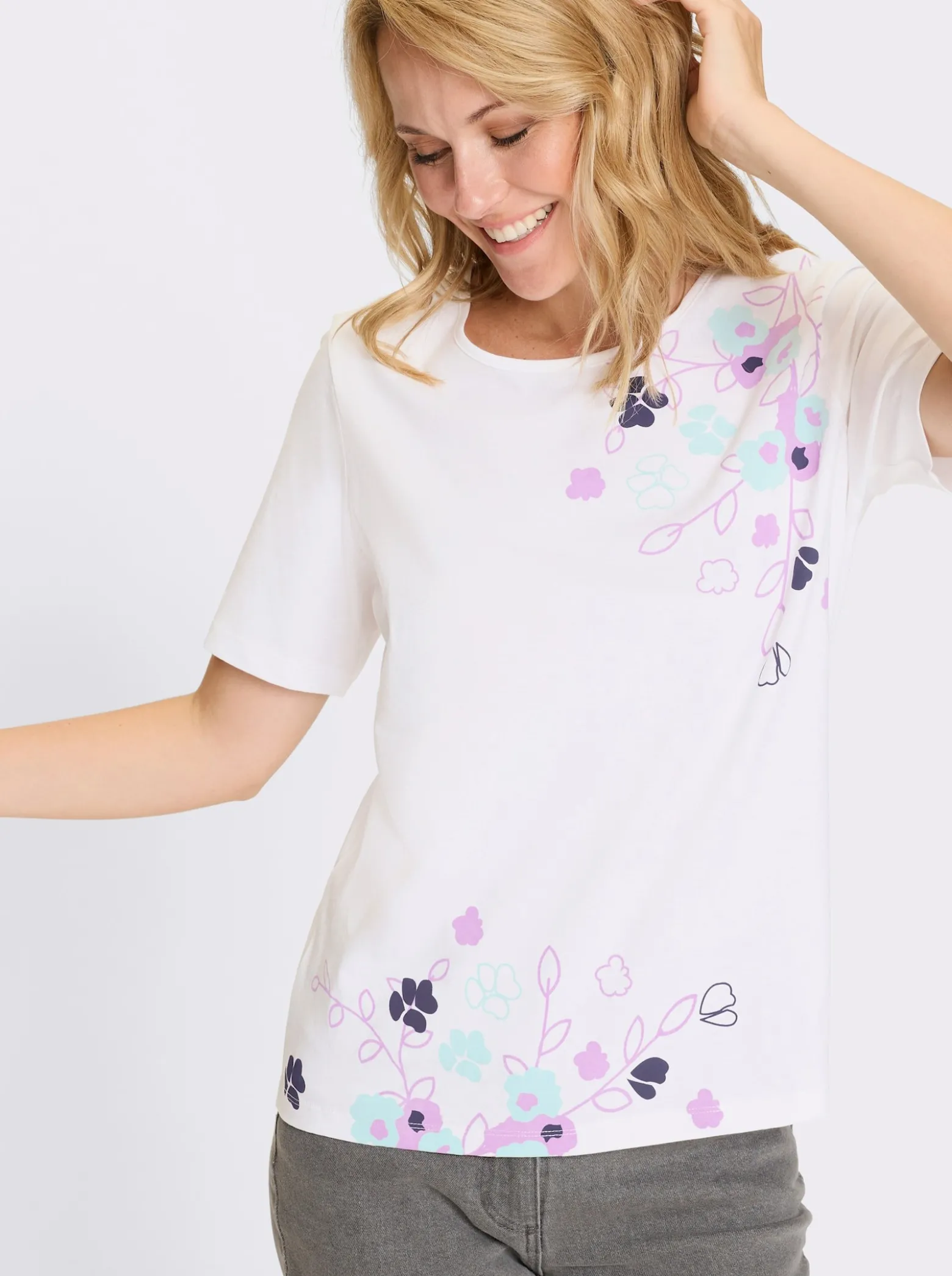 Kurzarmshirt aus reiner Baumwolle