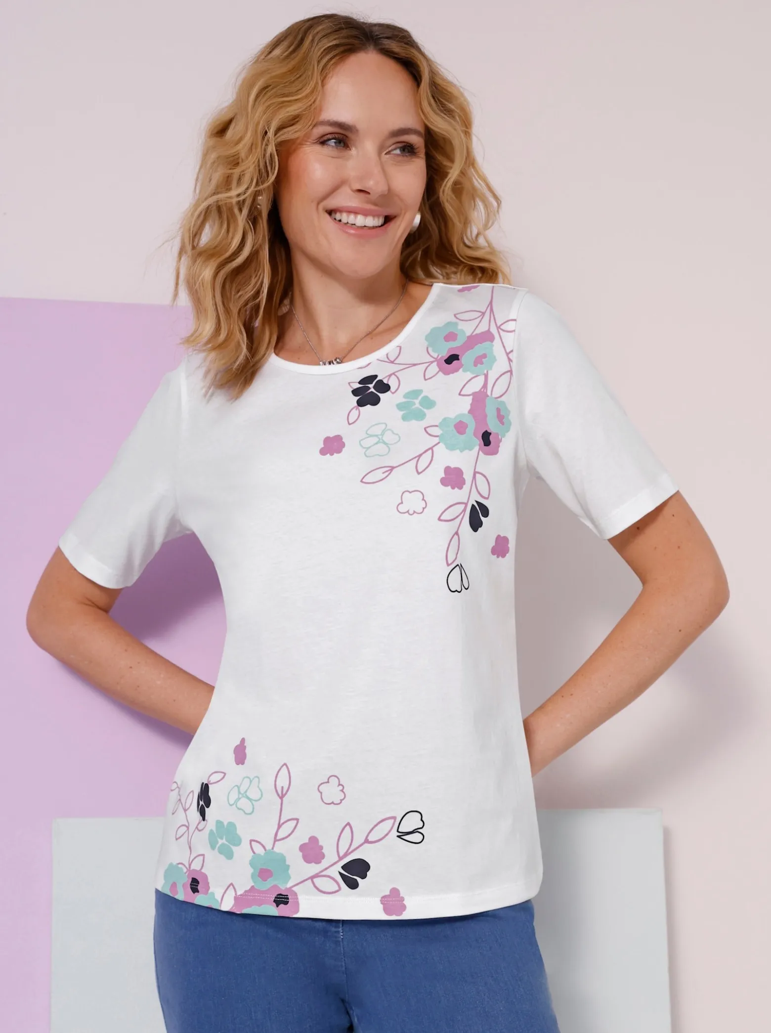 Kurzarmshirt aus reiner Baumwolle