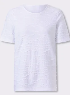 Kurzarmshirt aus Struktur-Jersey