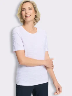 Kurzarmshirt aus Struktur-Jersey