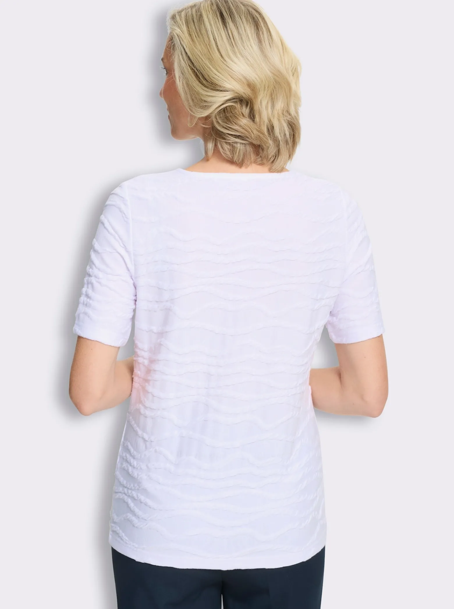 Kurzarmshirt aus Struktur-Jersey