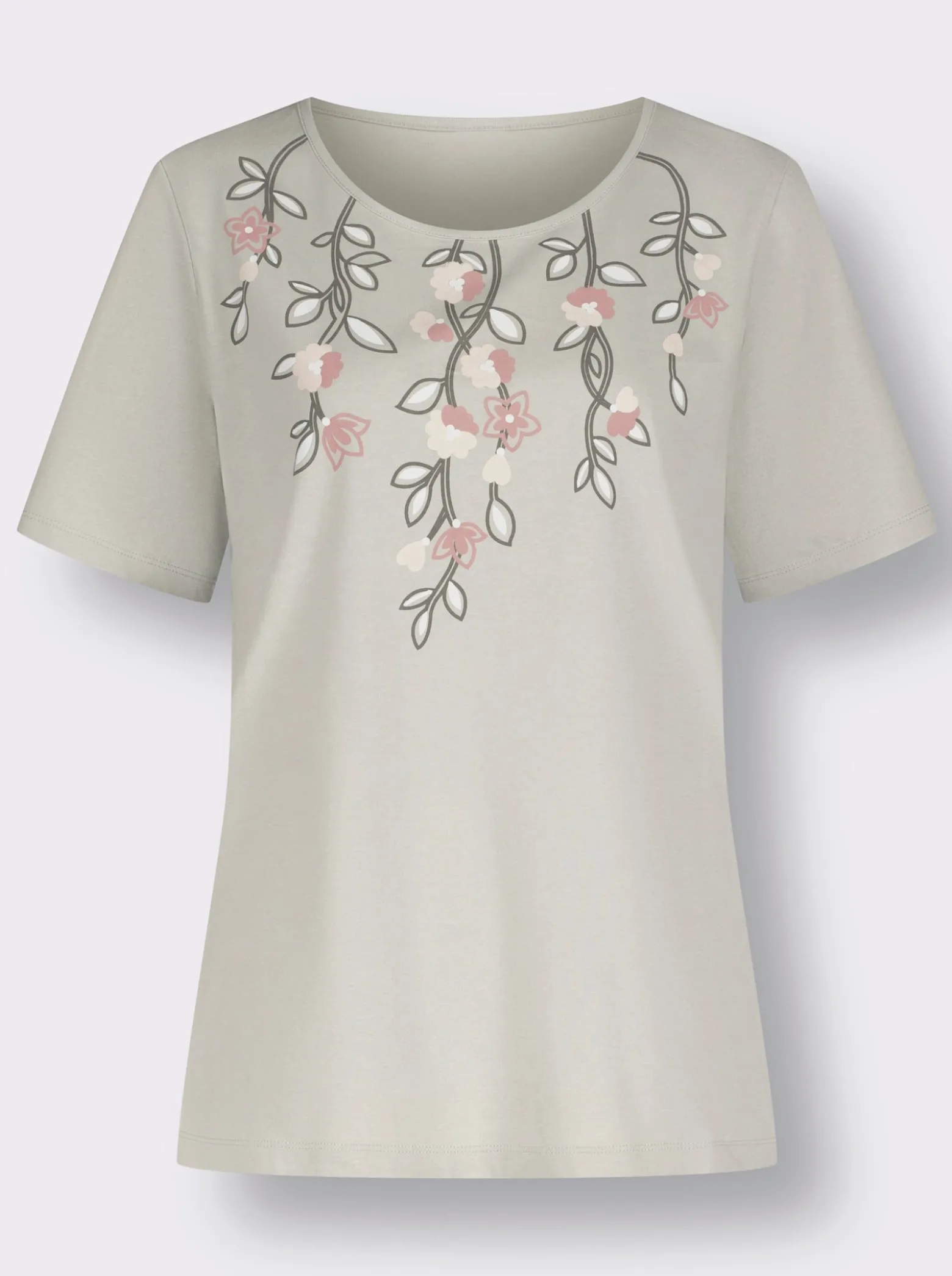 Kurzarmshirt , floral bedruckt