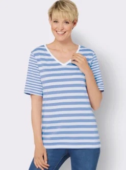 Kurzarmshirt , hochwertig garngefärbt