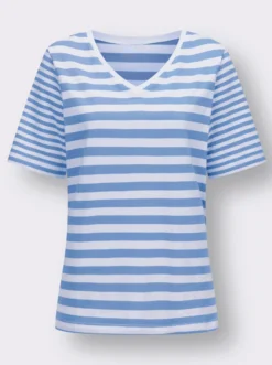 Kurzarmshirt , hochwertig garngefärbt