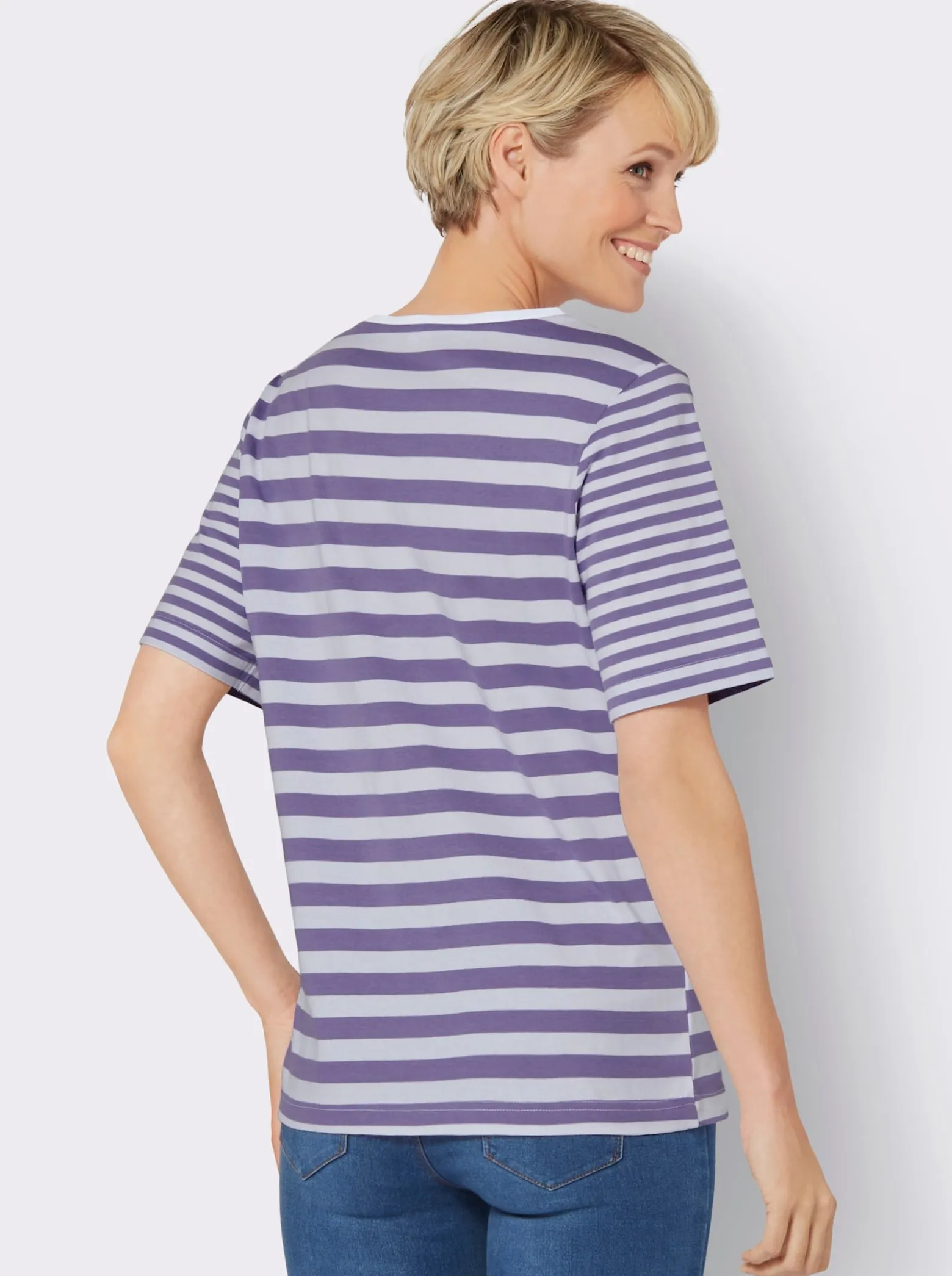 Kurzarmshirt , hochwertig garngefärbt