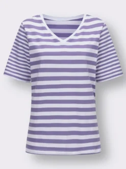 Kurzarmshirt , hochwertig garngefärbt