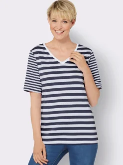 Kurzarmshirt , hochwertig garngefärbt