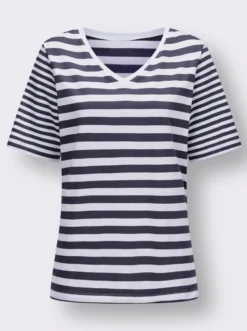 Kurzarmshirt , hochwertig garngefärbt