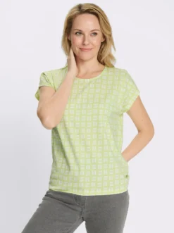 Kurzarmshirt im Allover-Druckmuster