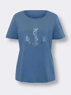 Kurzarmshirt im Anker-Dessin