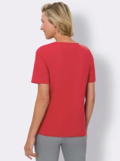 Kurzarmshirt im Blätter-Dessin