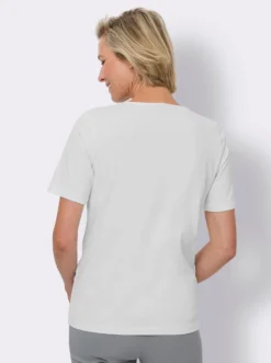 Kurzarmshirt im Blätter-Dessin