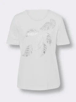 Kurzarmshirt im Blätter-Dessin