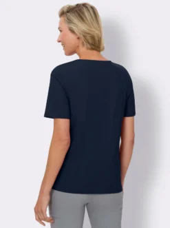 Kurzarmshirt im Blätter-Dessin