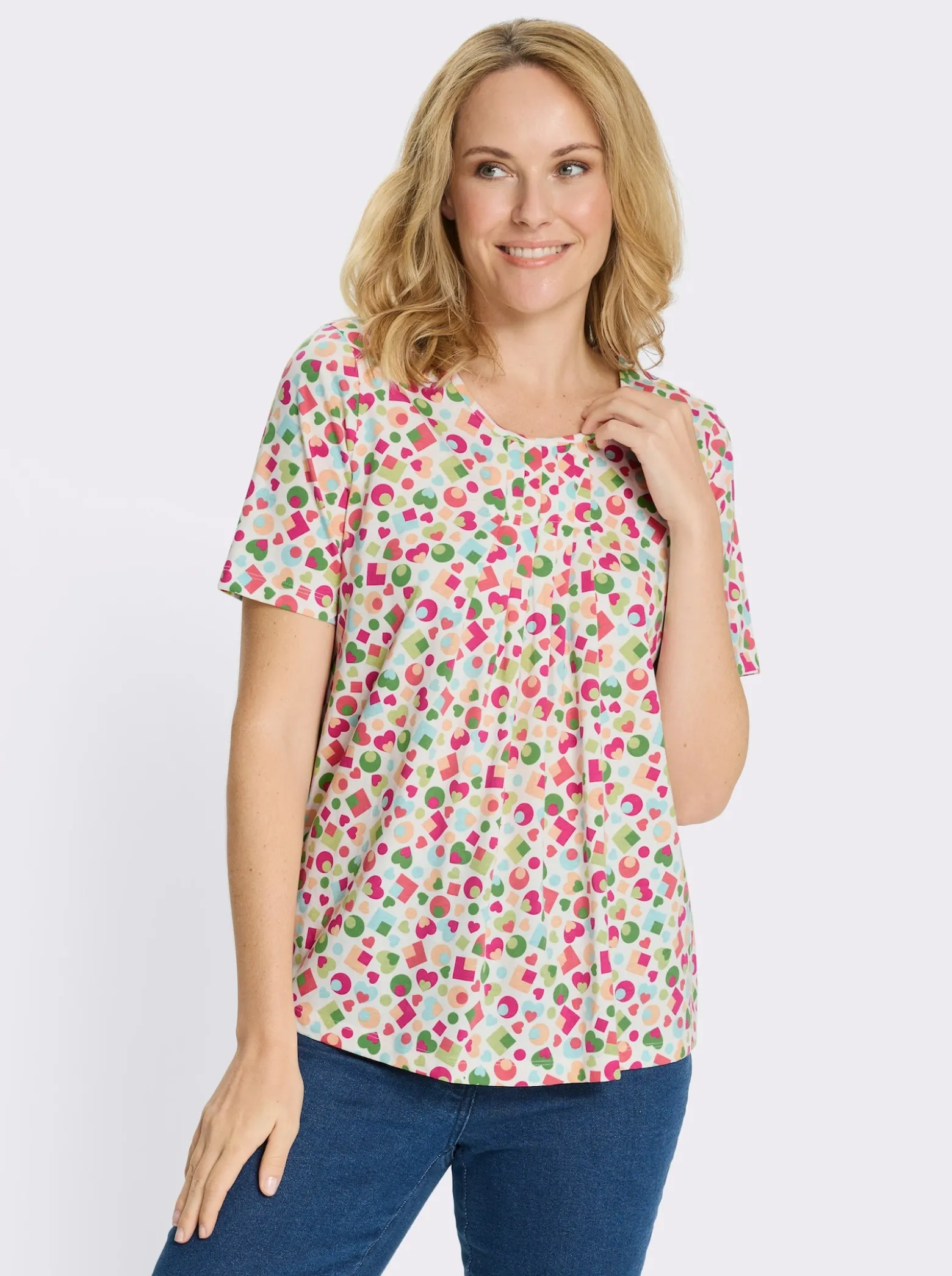 Kurzarmshirt im bunten Allover-Print